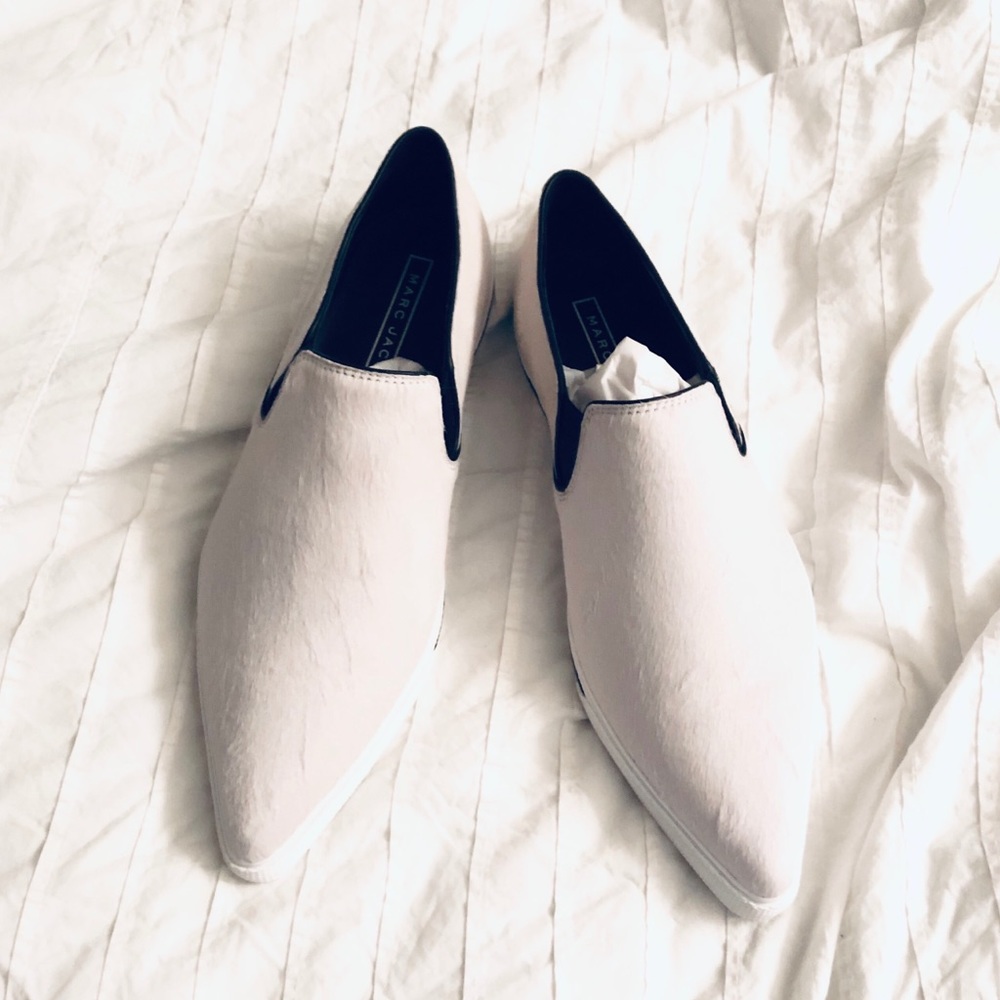 Brand new MARC JACOBS pony hair slip on sneakers